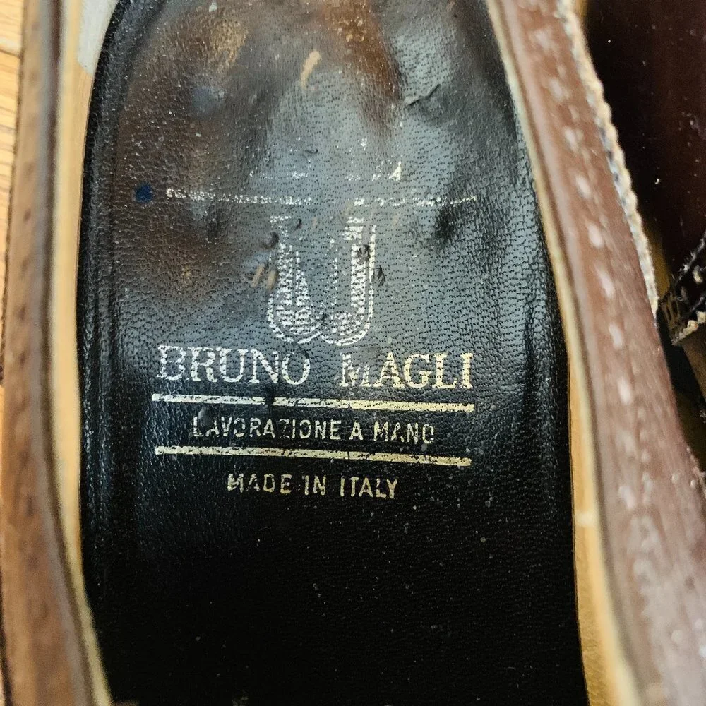 M By Bruno Magli Leather Cap Toe Oxford Men's Shoes Made In Italy